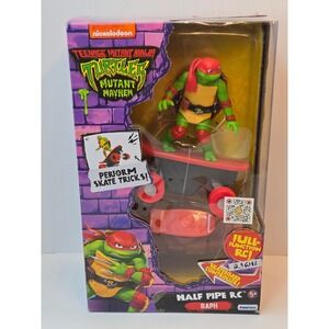 TMNT Mutant Mayhem Half Pipe RC Raphael Skateboard Remote Control Toy NEW